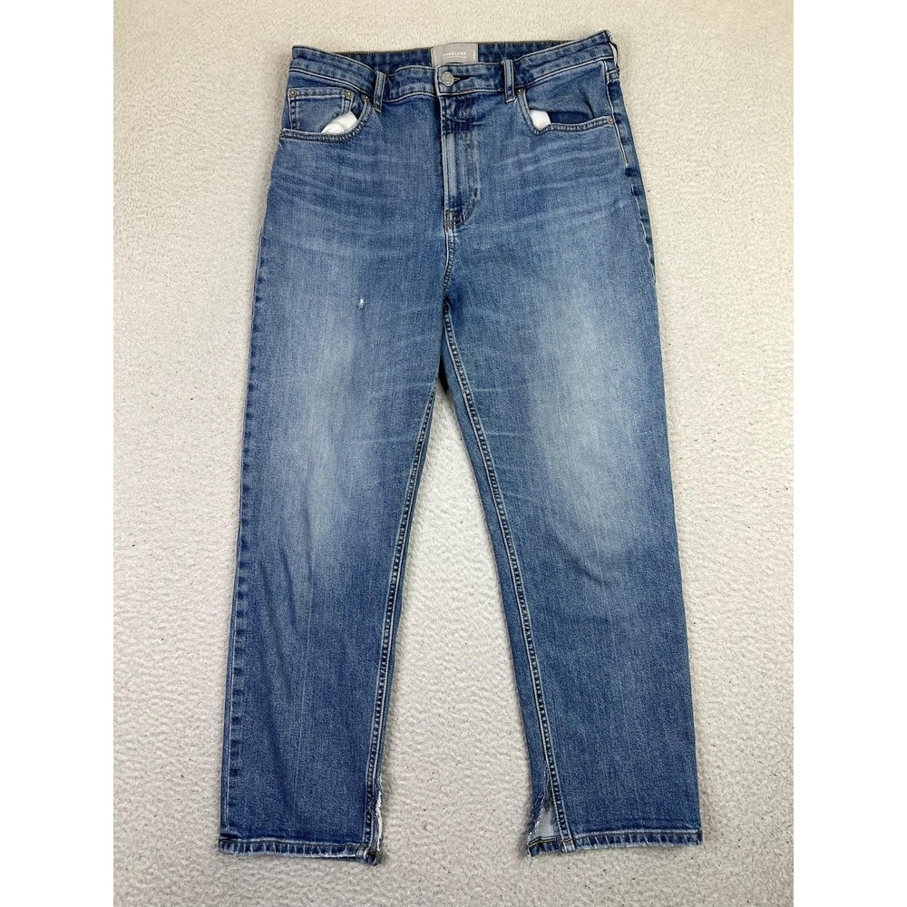 Everlane The High Rise Straight Jeans Womens 30 Regular Blue Medium Wash Stretch
